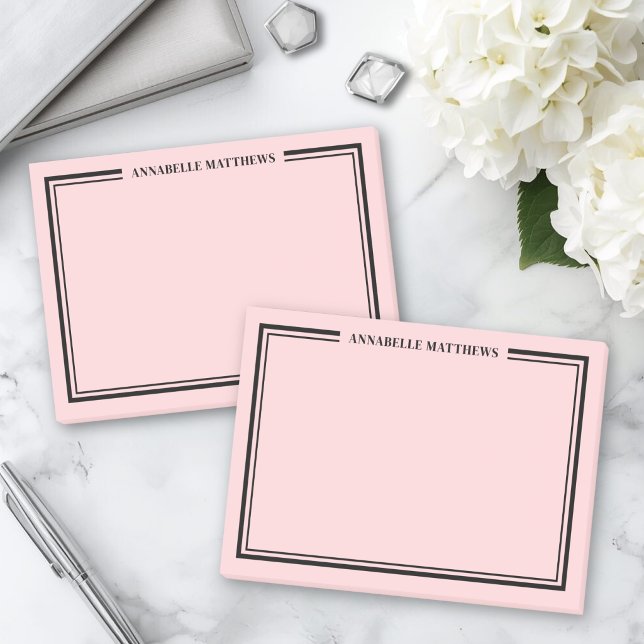 Post-it® Monogramme Rose Pâle (Blush Pink Monogram Post-it Notes )