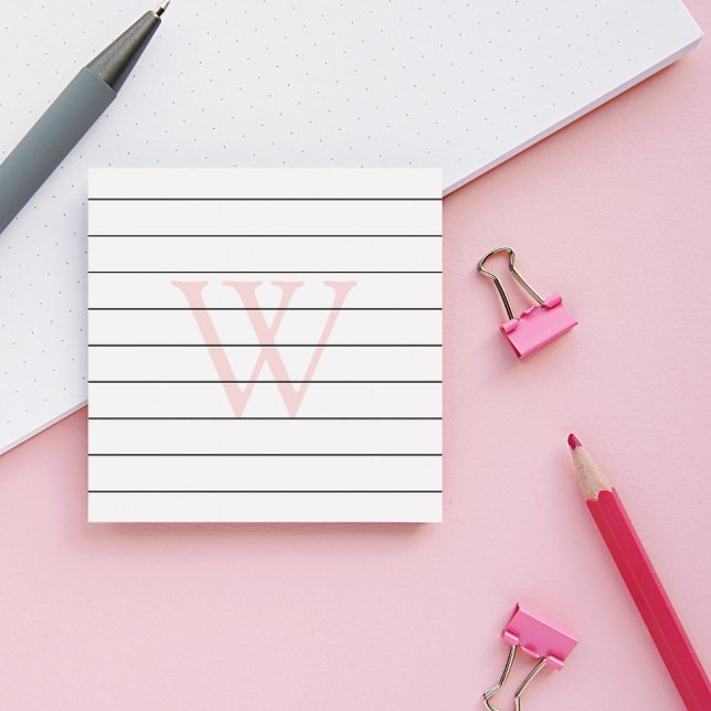 Post-it® Monogramme rose pâle (Créateur téléchargé)