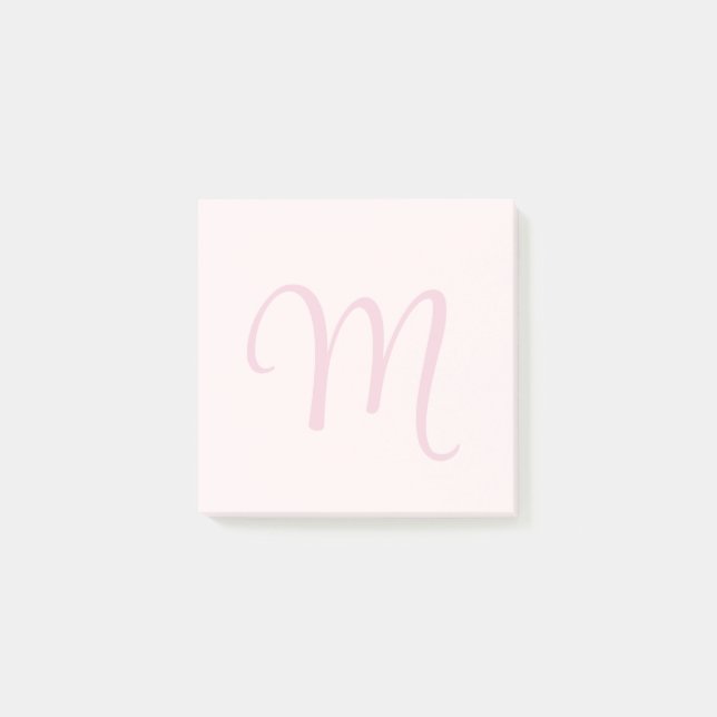 Post-it® Monogramme rose rose rose moderne minimaliste fémi (Devant)
