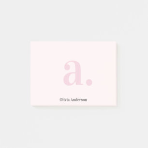 Post-it® Monogramme rose rose rose moderne minimaliste fémi