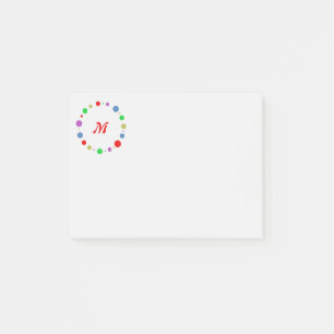 Post-it® Monogramme rouge, couleur géométrique circle art