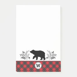 Post-it® Monogramme Russe Bear Buffalo Plaid