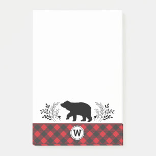 Post-it® Monogramme Russe Bear Buffalo Plaid