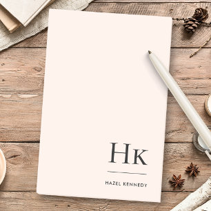 Post-it® Monogramme Simple Moderne Chic Blush Pink Monogram