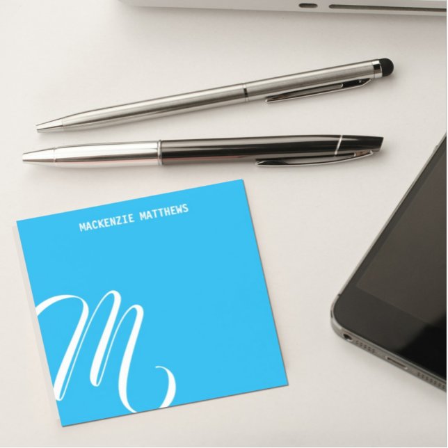 Post-it® Monogramme Tourbillonnant Couleur Personnalisé Nom (Créateur téléchargé)
