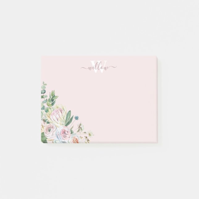 Post-it® Monogramme végétal pour filles - verdure Notes pos (Devant)