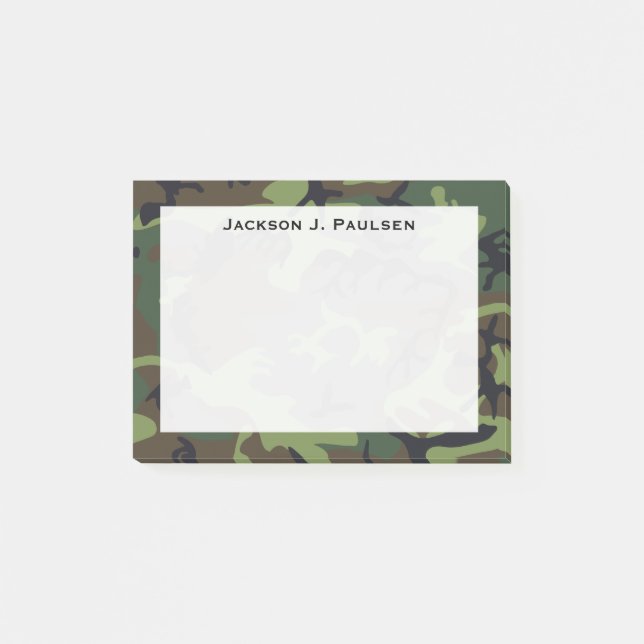 Post-it® Monogramme Vert, Brown, Camouflage noir (Devant)