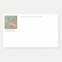 Post-it® Monogramme vintage/Turquoise ancien et blanc