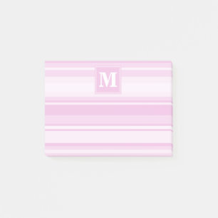 Post-it® Monogrammes à rayures roses pour bébé