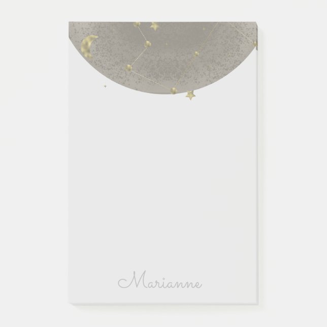 Post-it® Moon Stars Faux Gold (Devant)