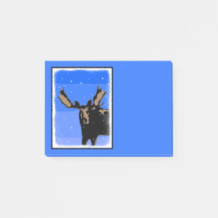 Post-it® Moose en hiver - Art original de la faune