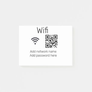 Post-it® Mot de passe Wifi signer ajouter le code Q R ici d