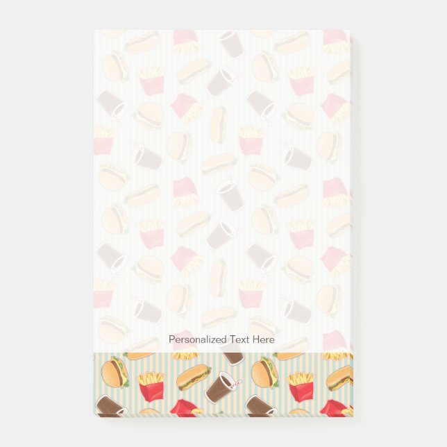 Post-it® Motif 2 d'aliments de préparation rapide (Devant)