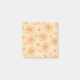 Post-it® Motif à fleurs Vintage Orange Retro Y2K