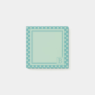 Post-it® Motif à pois monogramme sarcelle