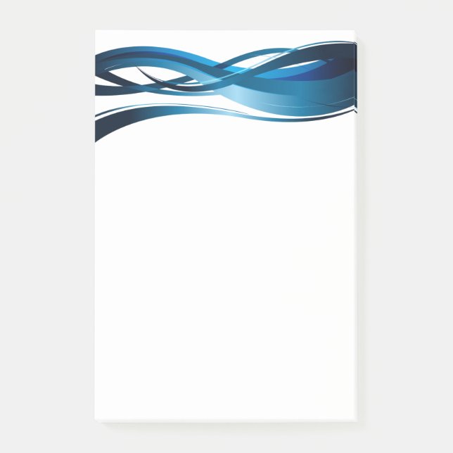 Post-it® Motif Abstrait moderne Blue Wave (Devant)