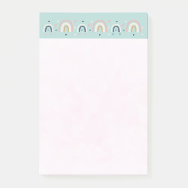 Post-it® Motif arc-en-ciel blanc mignon (Devant)