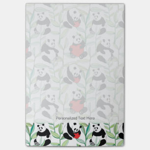Post-it® motif aux charmants pandas aux coeurs