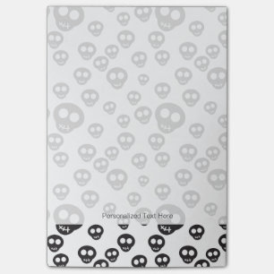 Post-it® Motif aux crânes noirs sur blanc