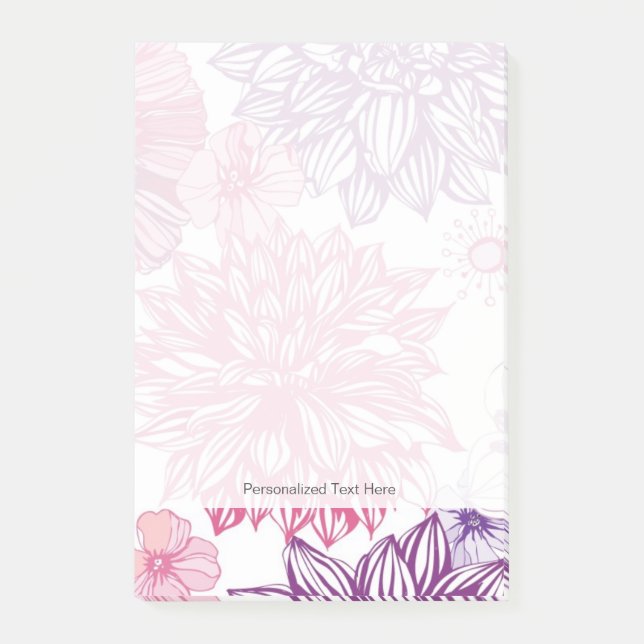 Post-it® Motif aux maîtres roses et dahlia (Devant)
