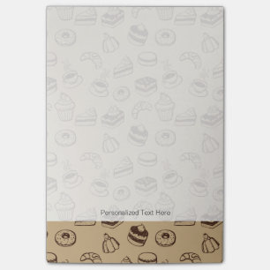 Post-it® Motif avec des gâteaux, des desserts et la