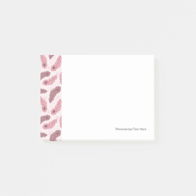 Post-it® motif avec des plumes de paon (Devant)