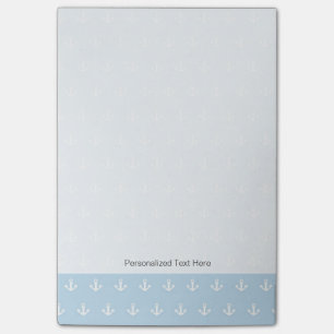 Post-it® Motif avec les ancres blanches sur le bleu