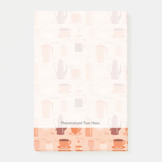 Post-it® Motif avec les boissons et le texte (Devant)