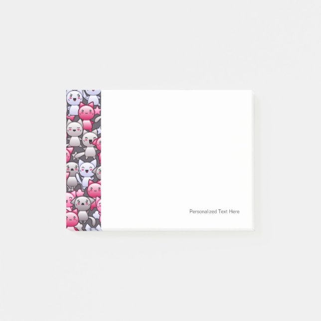 Post-it® motif avec les chats mignons 2 de griffonnage de (Devant)