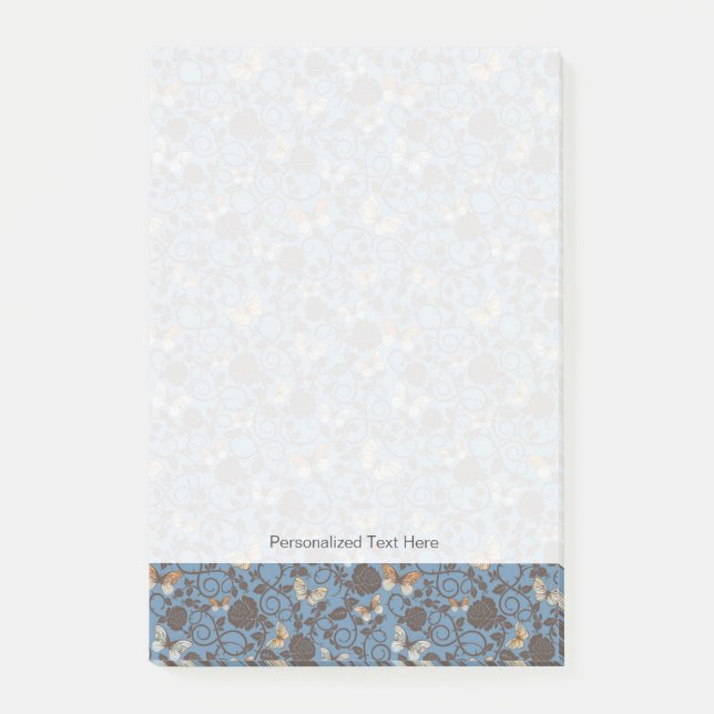 Post-it® motif avec les roses et le papillon (Devant)