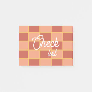 Post-it® Motif carré à carreaux rose rouge
