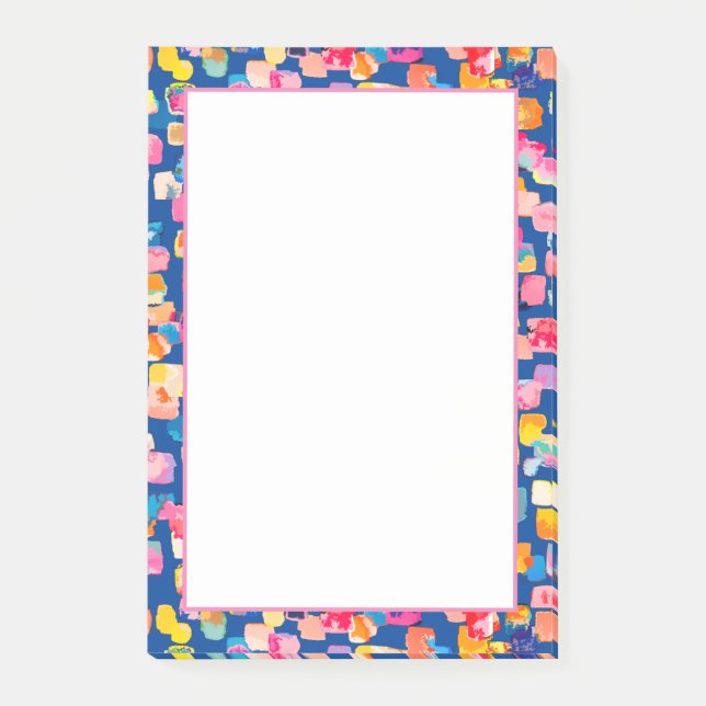 Post-it® Motif carré abstrait peint de couleurs vives (Devant)