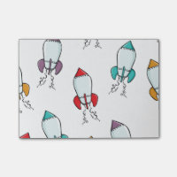 Motif Cartoon Rocket Ship