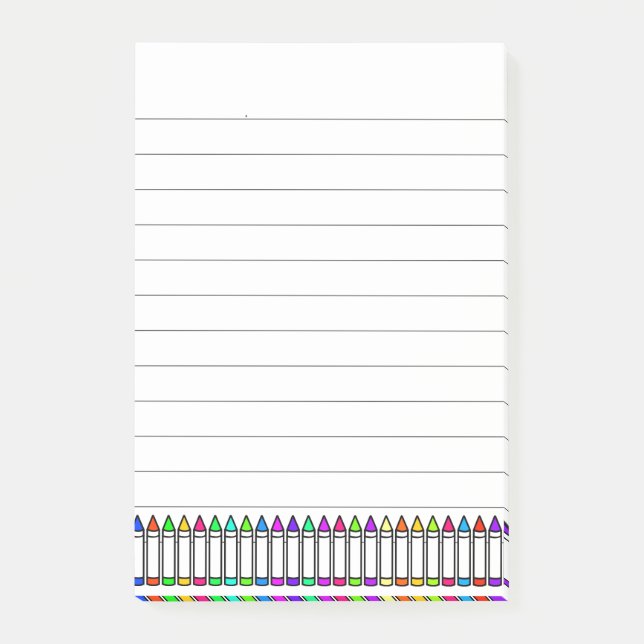 Post-it® Motif crayon de dessin animé ligné (Devant)