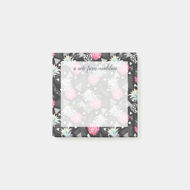Post-it® Motif d'ananas triangulaire texturé (Devant)