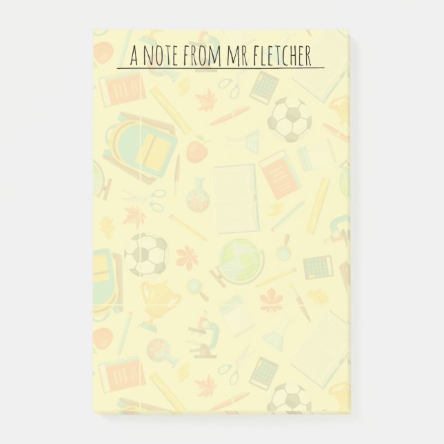 Post-it® Motif d'approvisionnement scolaire personnalisé (Devant)