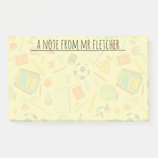 Post-it® Motif d'approvisionnement scolaire personnalisé (Devant)