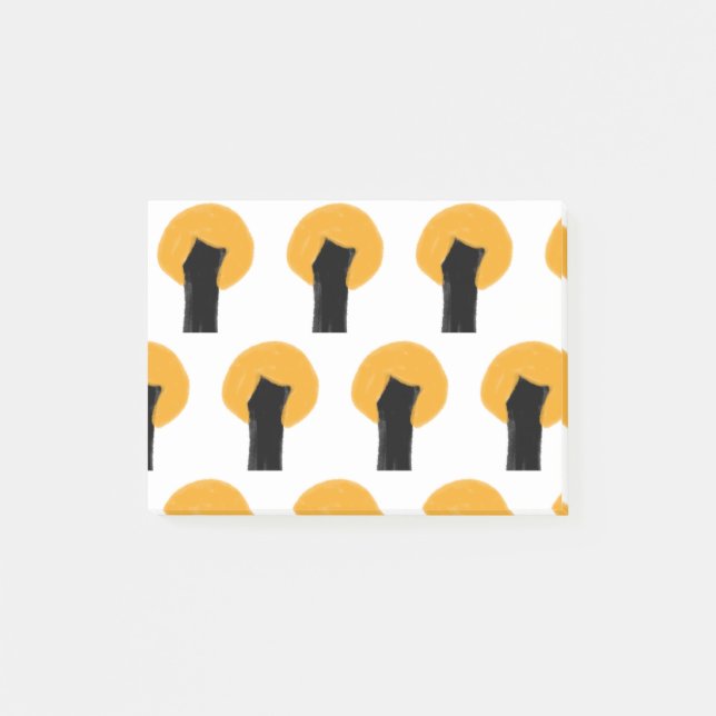 Post-it® Motif d'aquarelle simple orange noir (Devant)