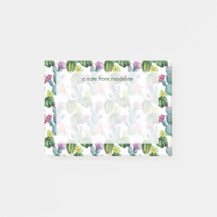 Post-it® Motif d'art de cactus d'aquarelle