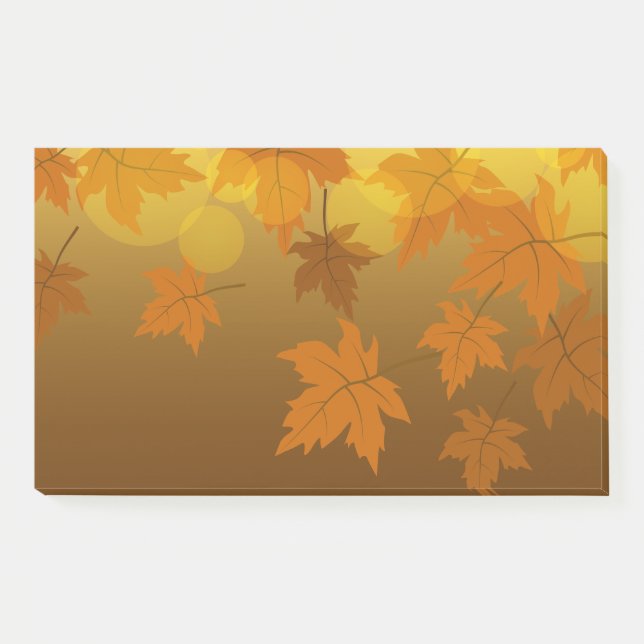 Post-it® Motif d'automne avec feuilles d'érable en chute et (Devant)