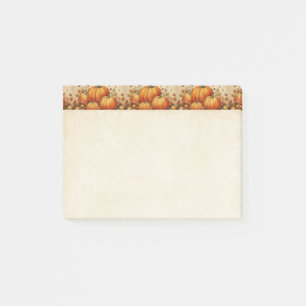 Post-it® Motif d'automne rustique Citrouille orange