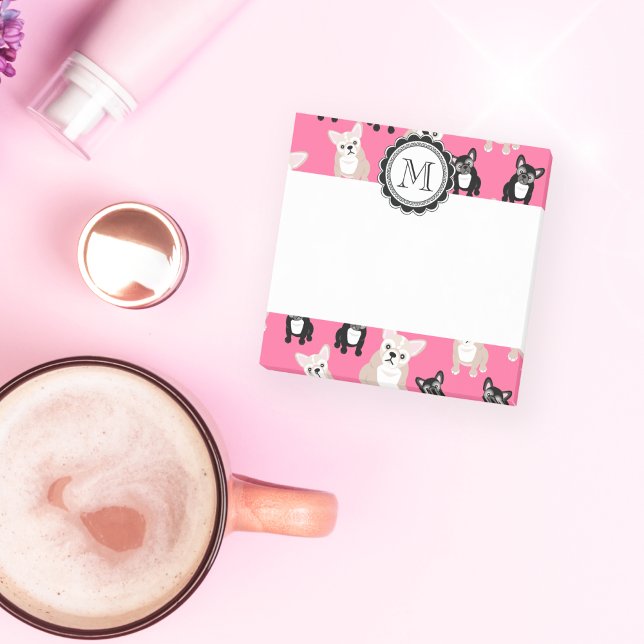 Post-it® Motif de Bulldog français rose mou (Créateur téléchargé)