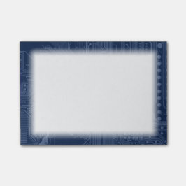 Post-it® Motif de circuit Geek bleu