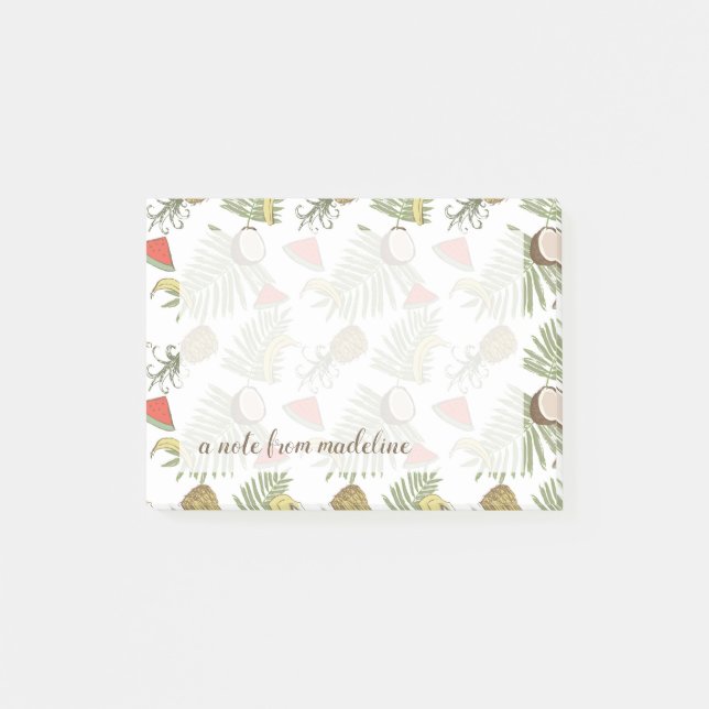 Post-it® Motif de croquis de fruit tropical (Devant)
