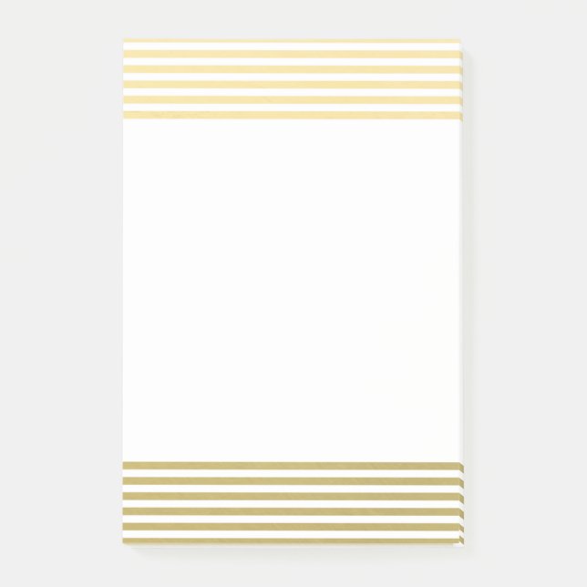 Post-it® Motif de Faux Gold Foil White Stripes (Devant)