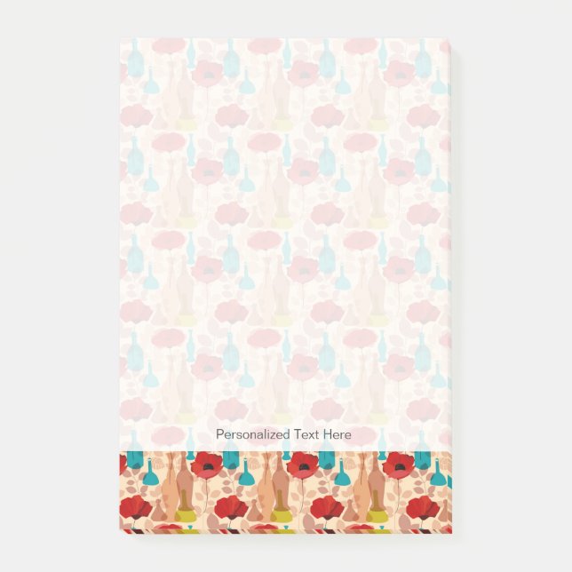 Post-it® Motif de fleurs, de vases et de bouteilles (Devant)