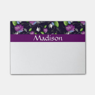 Post-it® Motif de fleurs pourpre lumineux