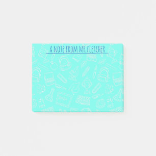 Post-it® Motif de fournitures scolaires de dessin de ligne