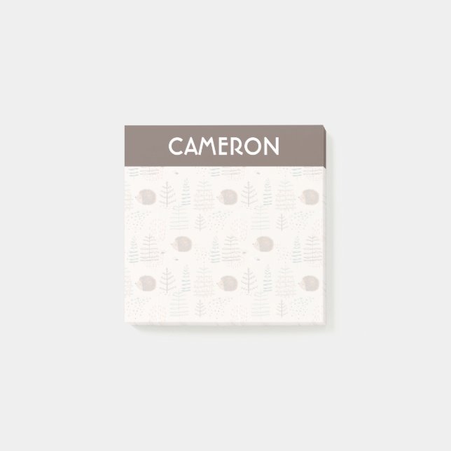 Post-it® Motif de hérisson de bois mignon (Devant)