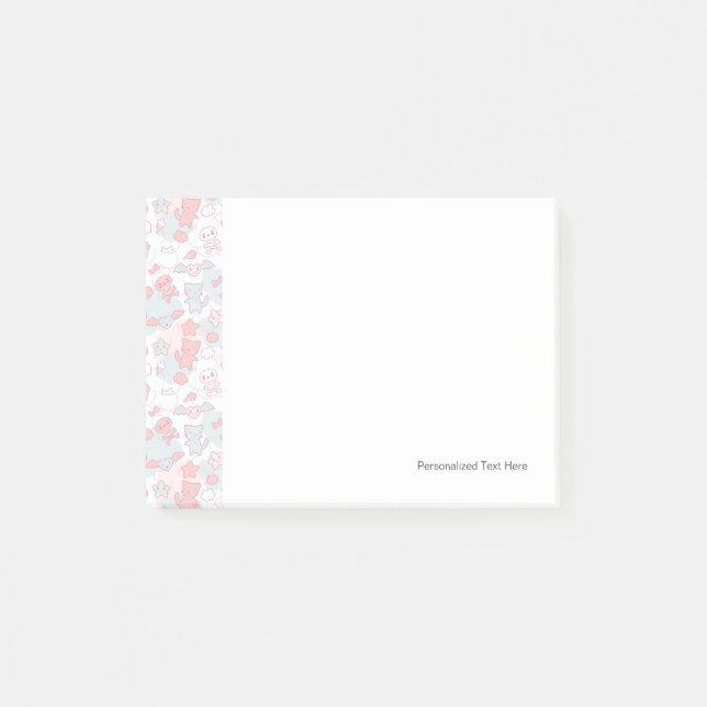 Post-it® motif de kawaii avec le griffonnage (Devant)